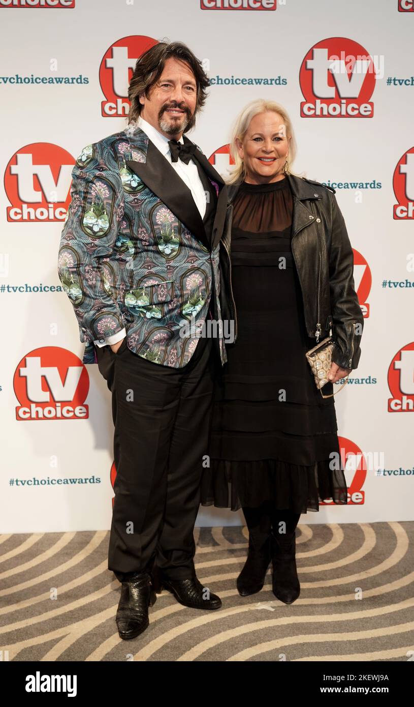 Laurence LlewelynBowen and his wife Bowen arrive for the TV Choice