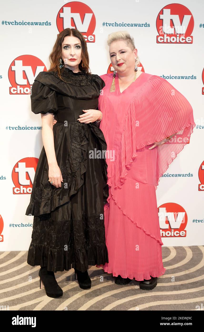 Kathy Kiera Clarke (left) and Siobhán Mac Sweeney arrive for the TV