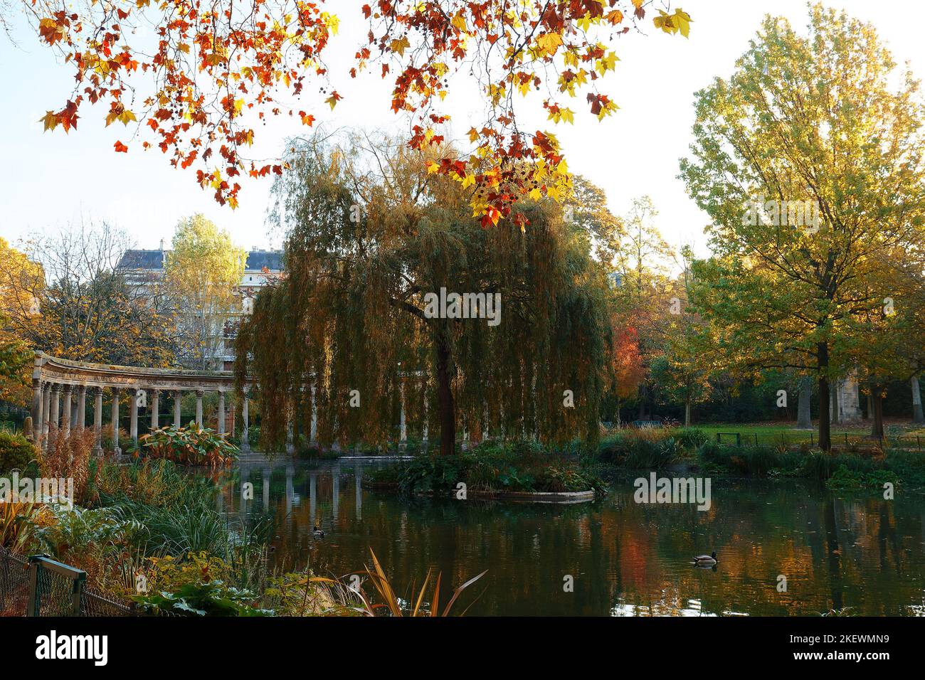 Parc Monceau Public Park situated in the 8th arrondissement of Paris