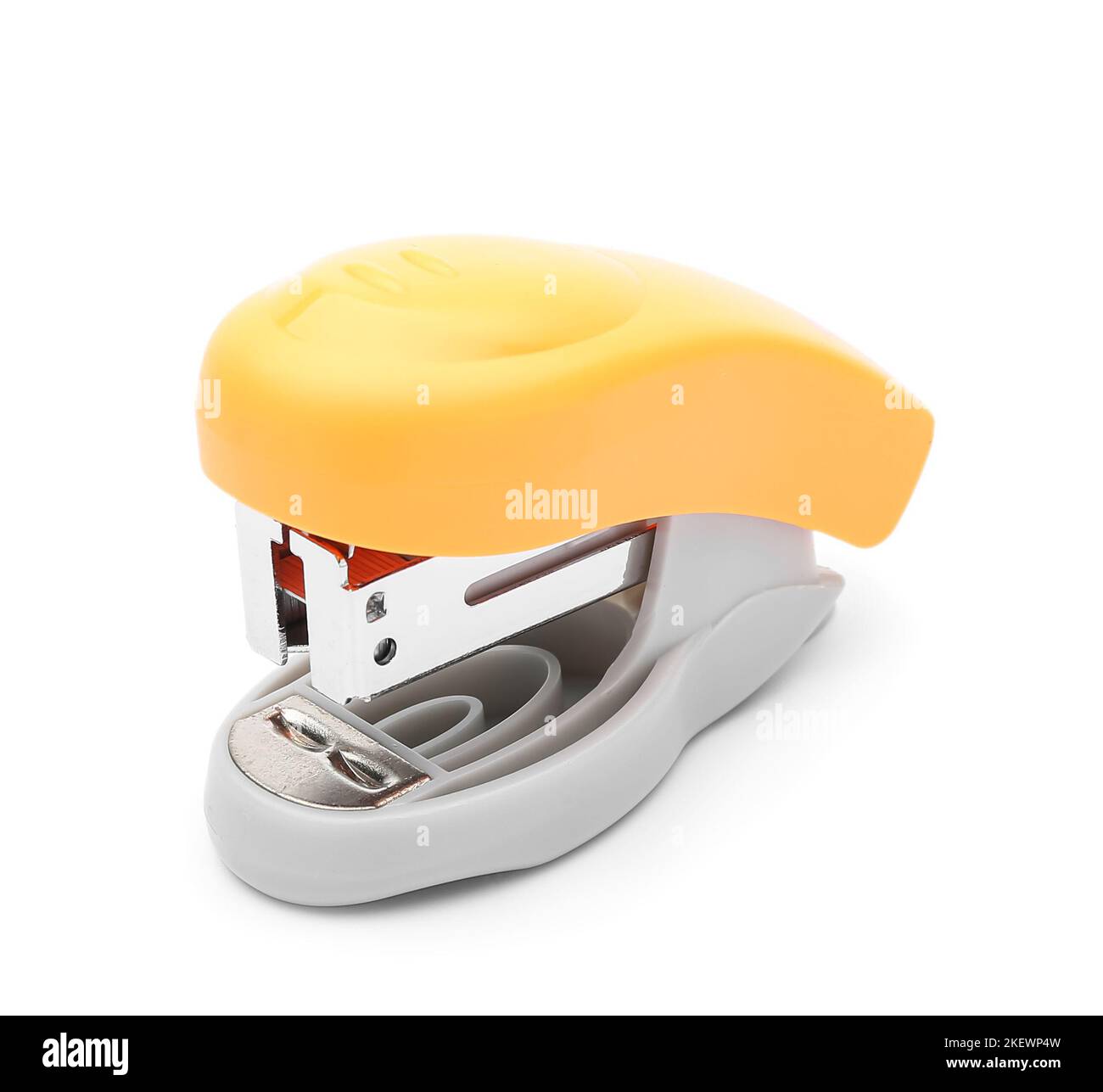 Orange stapler isolated on white background Stock Photo Alamy