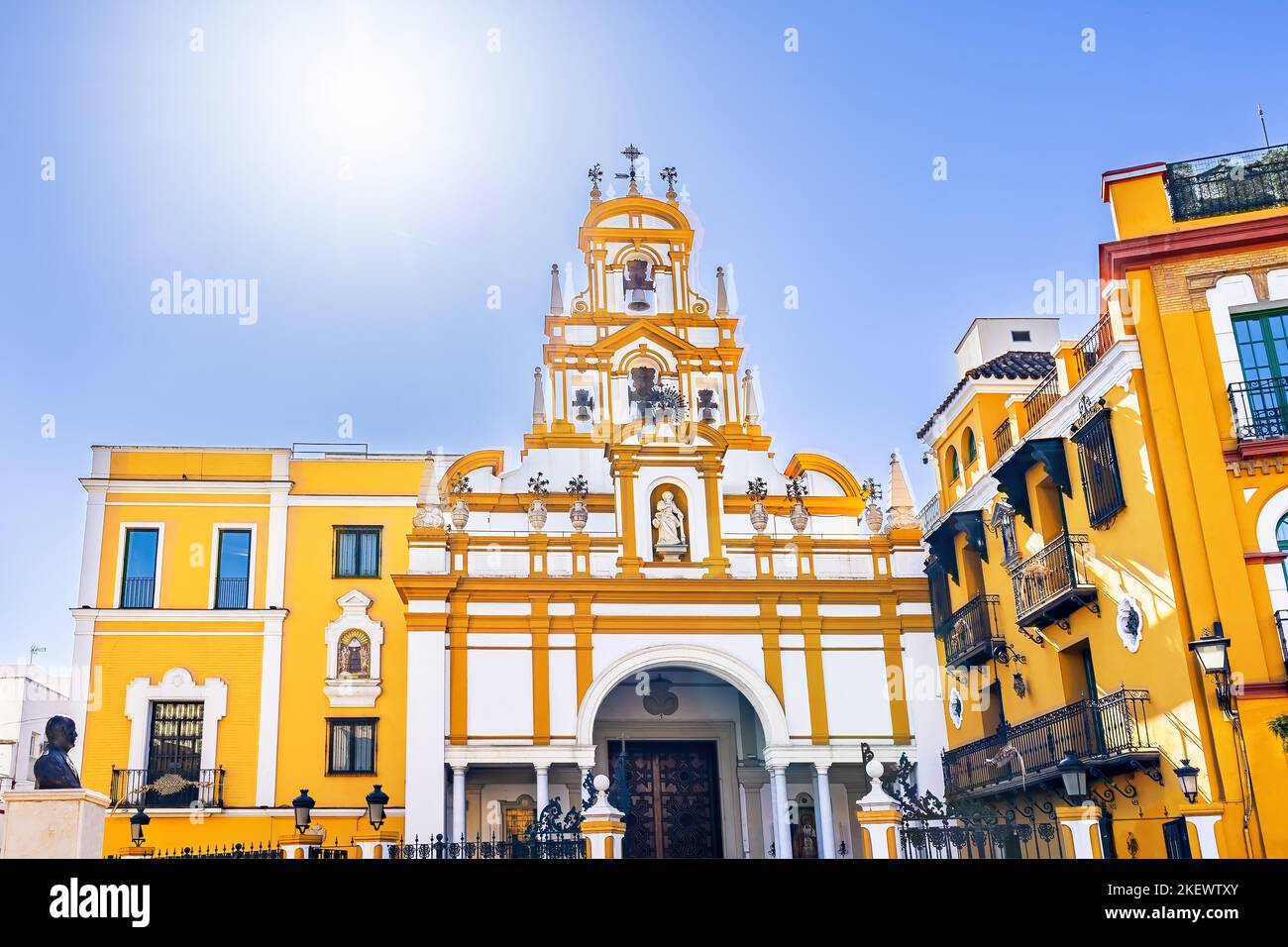 Facade of La Macarena church, in Seville, andalusia, spain Stock Photo