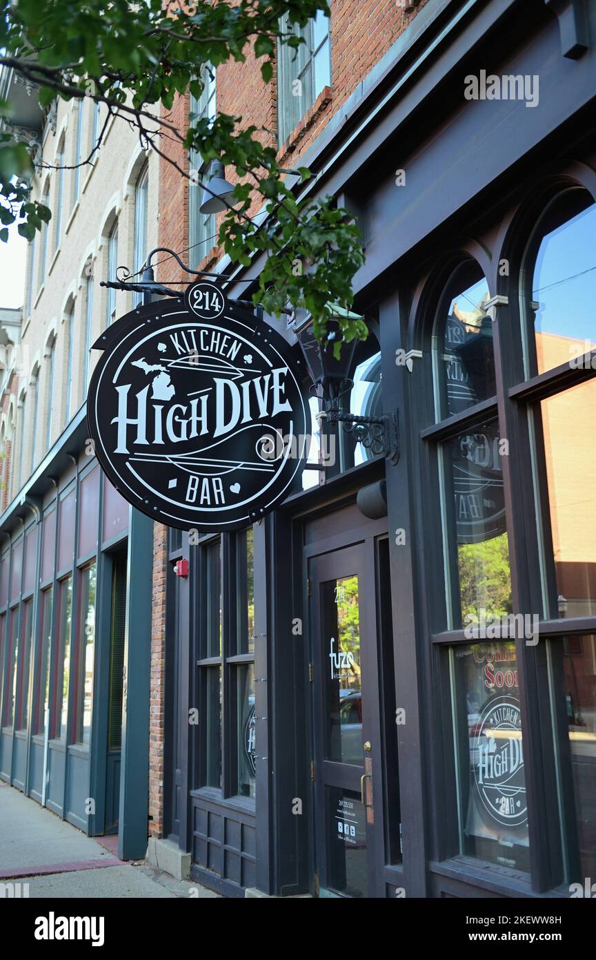 Kalamazoo, Michigan, USA. A bar in the city's downtown, Central City