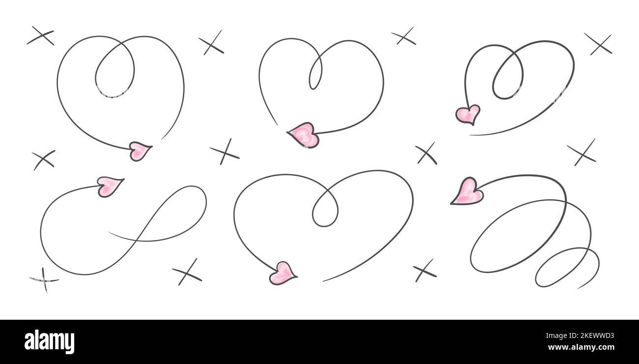 Arrows heart. Valentine's day arrows. Pattern hand drawn. Hearts and