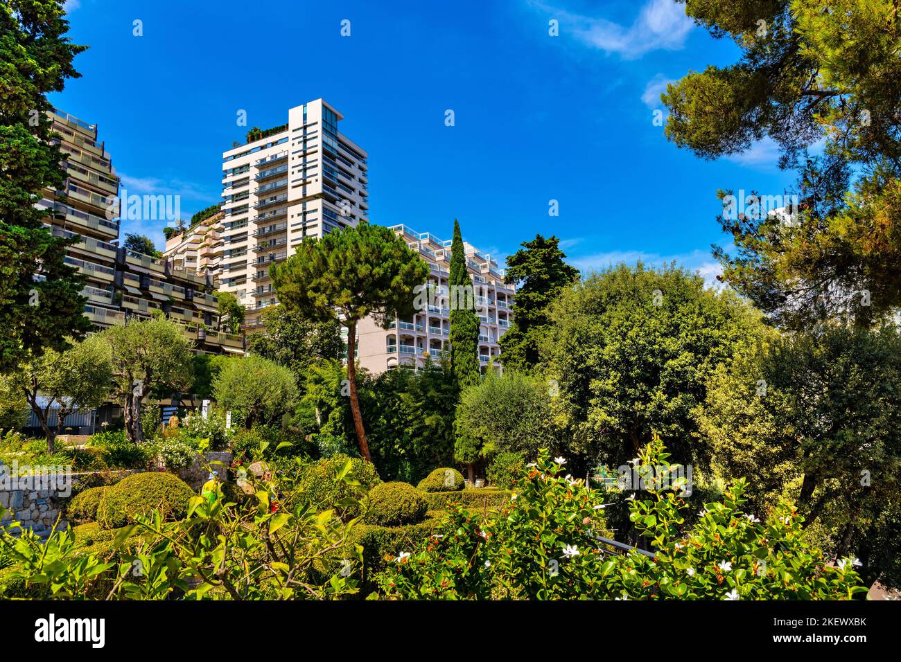 Monaco, France August 2, 2022 Modern large scale residential development seen from Princess