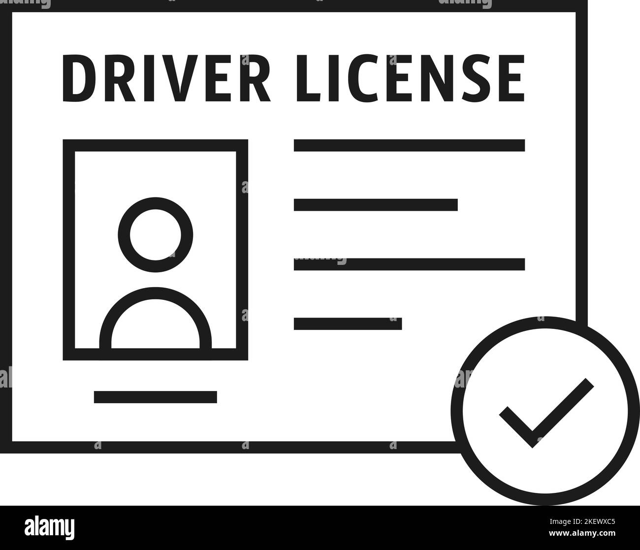 driver license black thin line icon Stock Vector