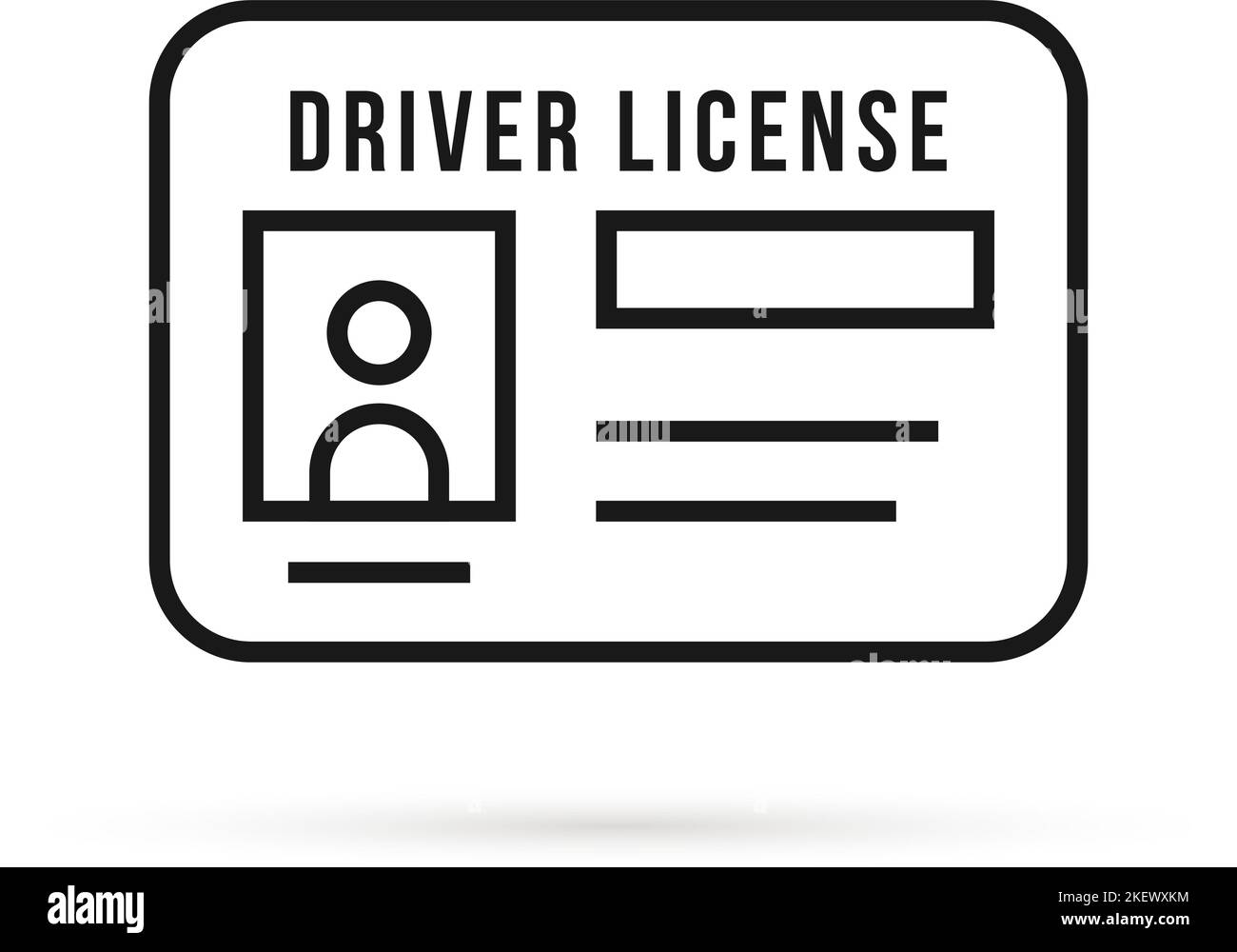 black thin line driver license icon Stock Vector