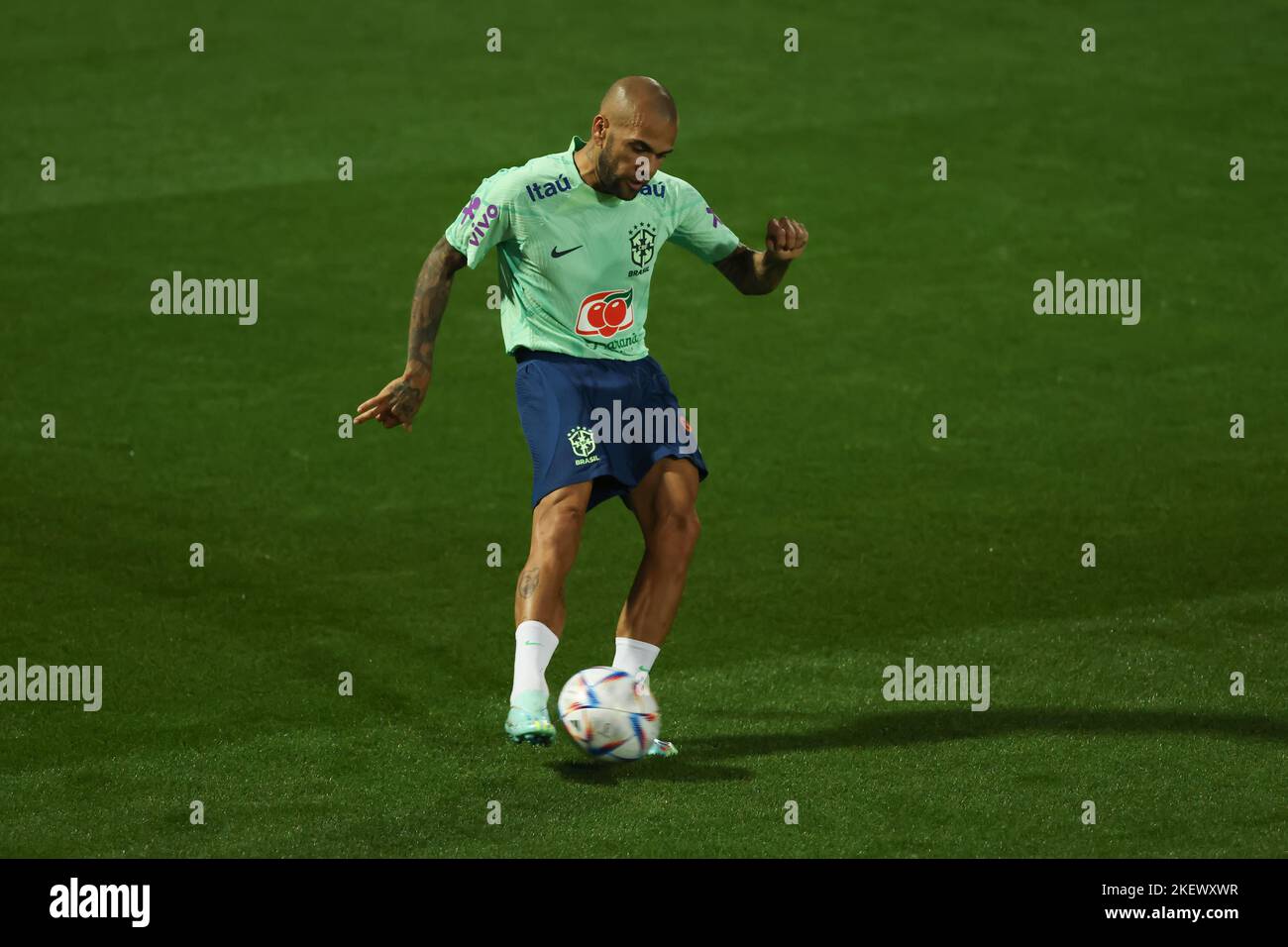 Turin, Italy, 14th November 2022. Dani Alves of Brazil during the Brazil training Session at Juventus Training Centre, Turin. Picture date: 14th November 2022. Picture credit should read: Jonathan Moscrop/Sportimage Stock Photo