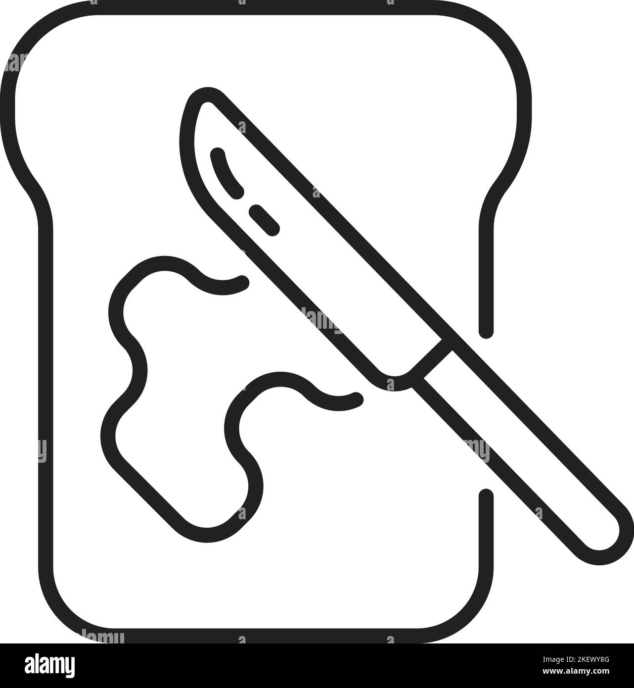 black thin line bread with butter Stock Vector Image & Art Alamy