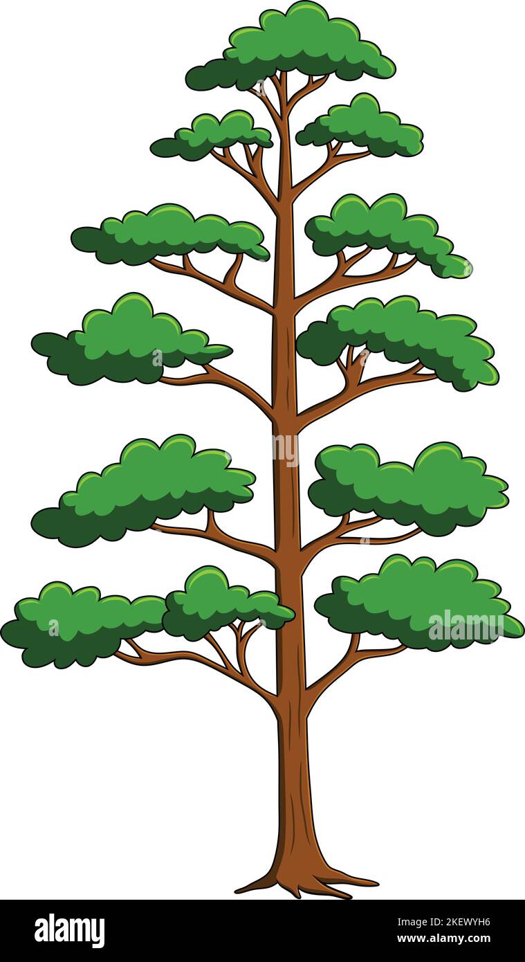 Beautiful Simple Tree cartoon vector illustration Stock Vector Image ...