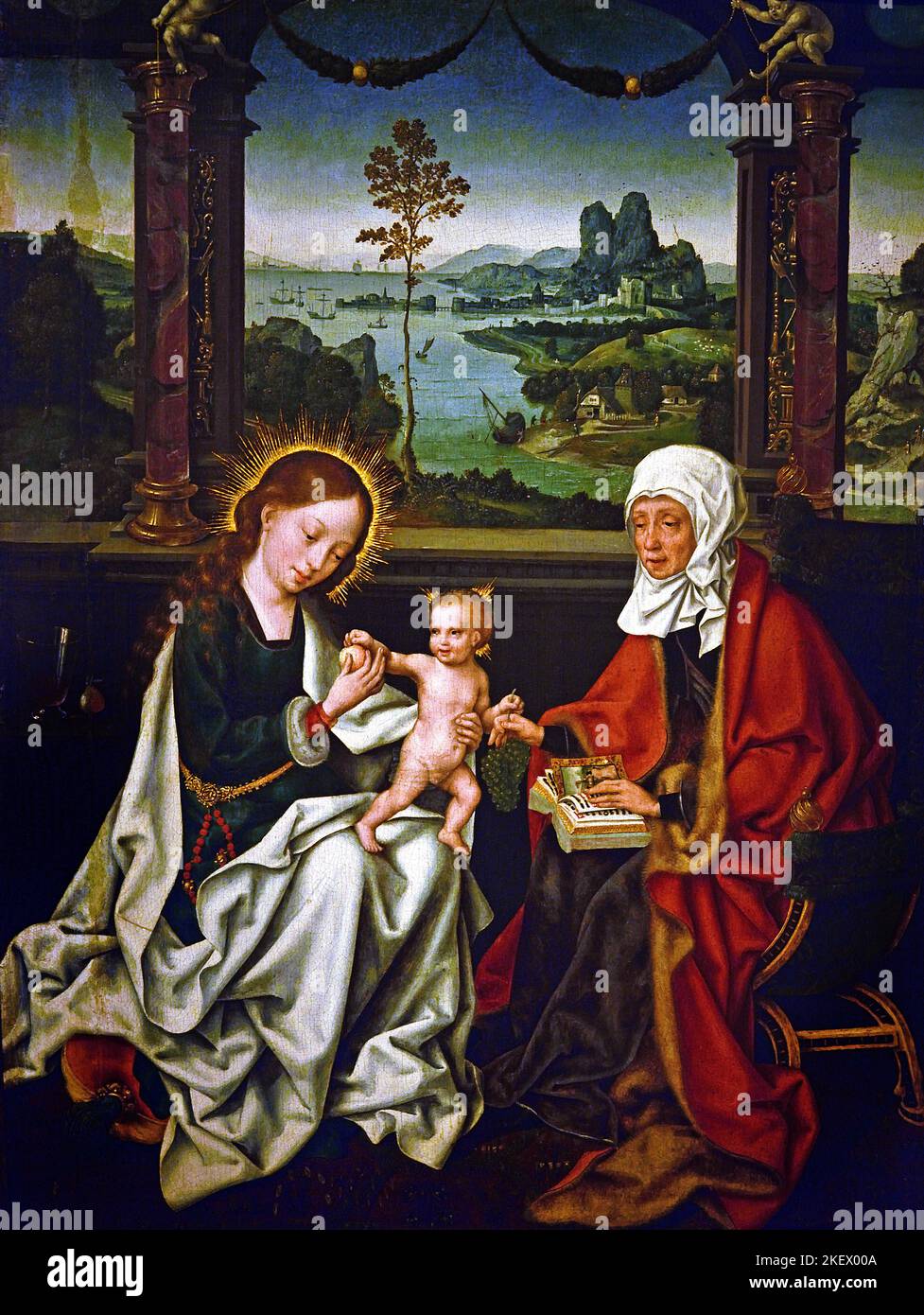 Madonna and Child with Saint Anne 1515-1520  – Joos van Cleve (1485-1540/1541)  Flemish Belgian Belgium Stock Photo
