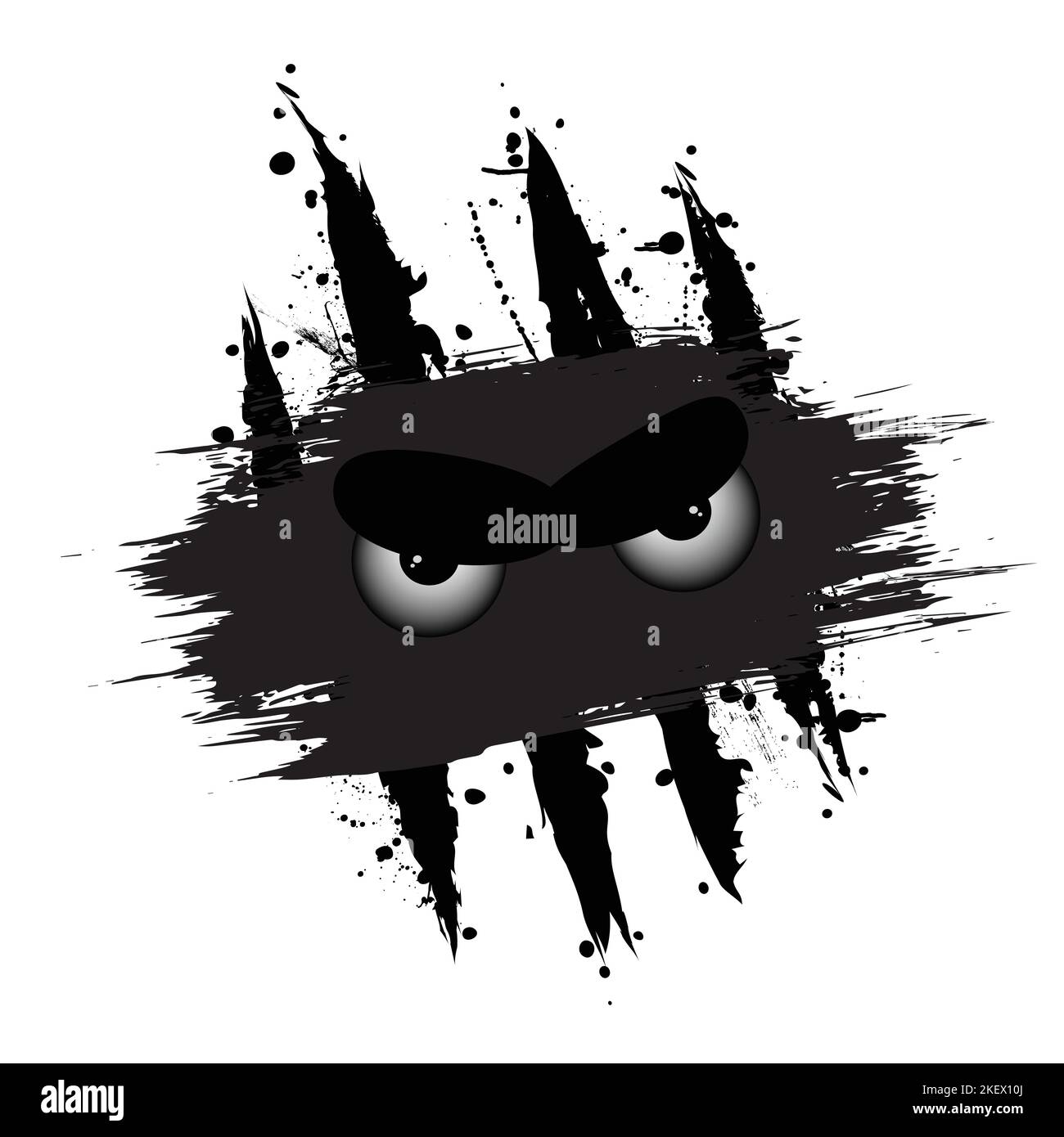 Beast claws and eyes silhouettes Stock Vector