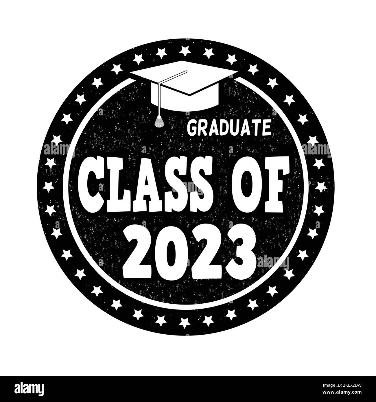 Class of 2023 grunge rubber stamp on white, vector illustration Stock Vector