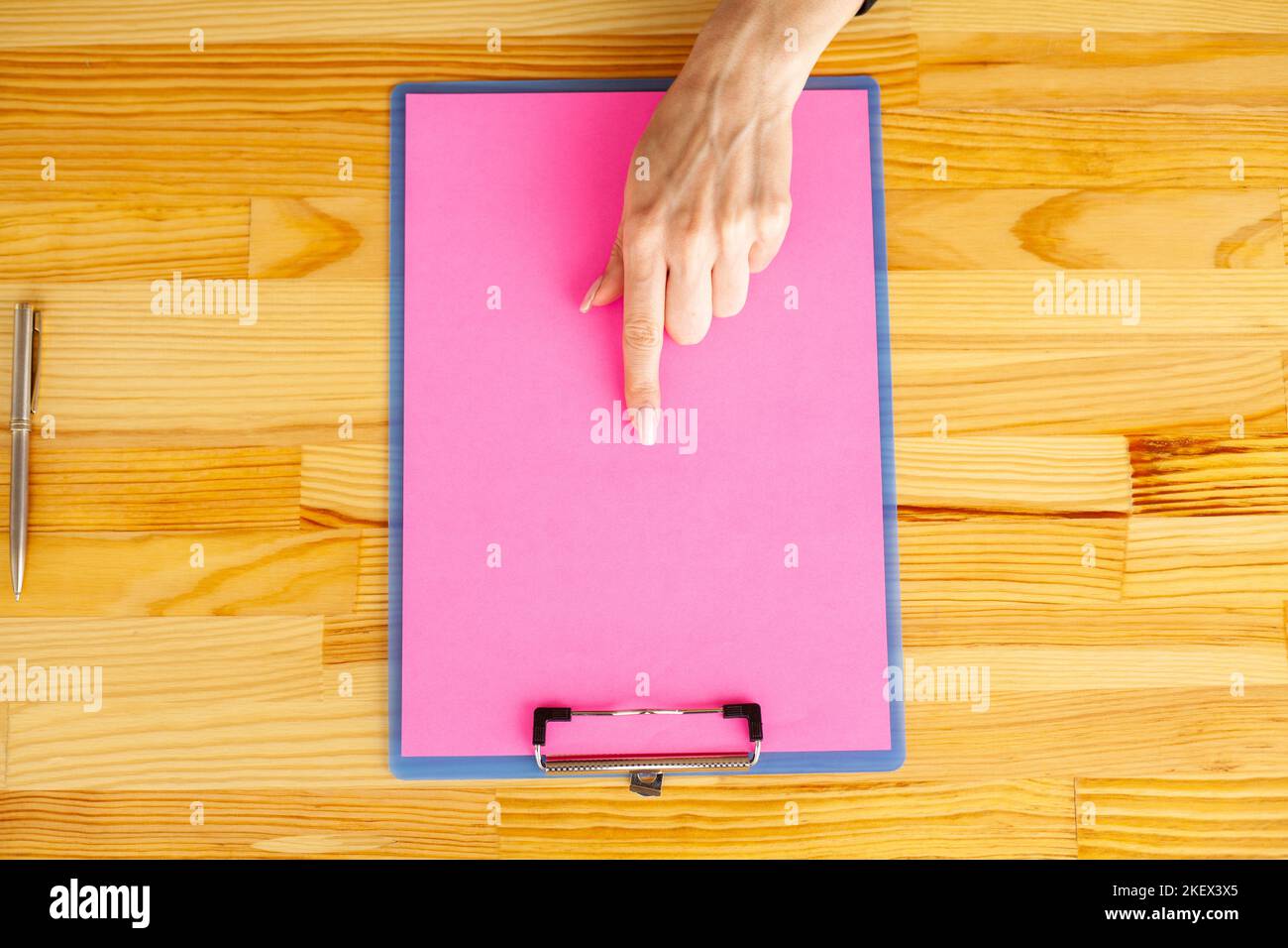 Blank Folder with Yellow Paper. Hand that Holding Folder and Handle on ...