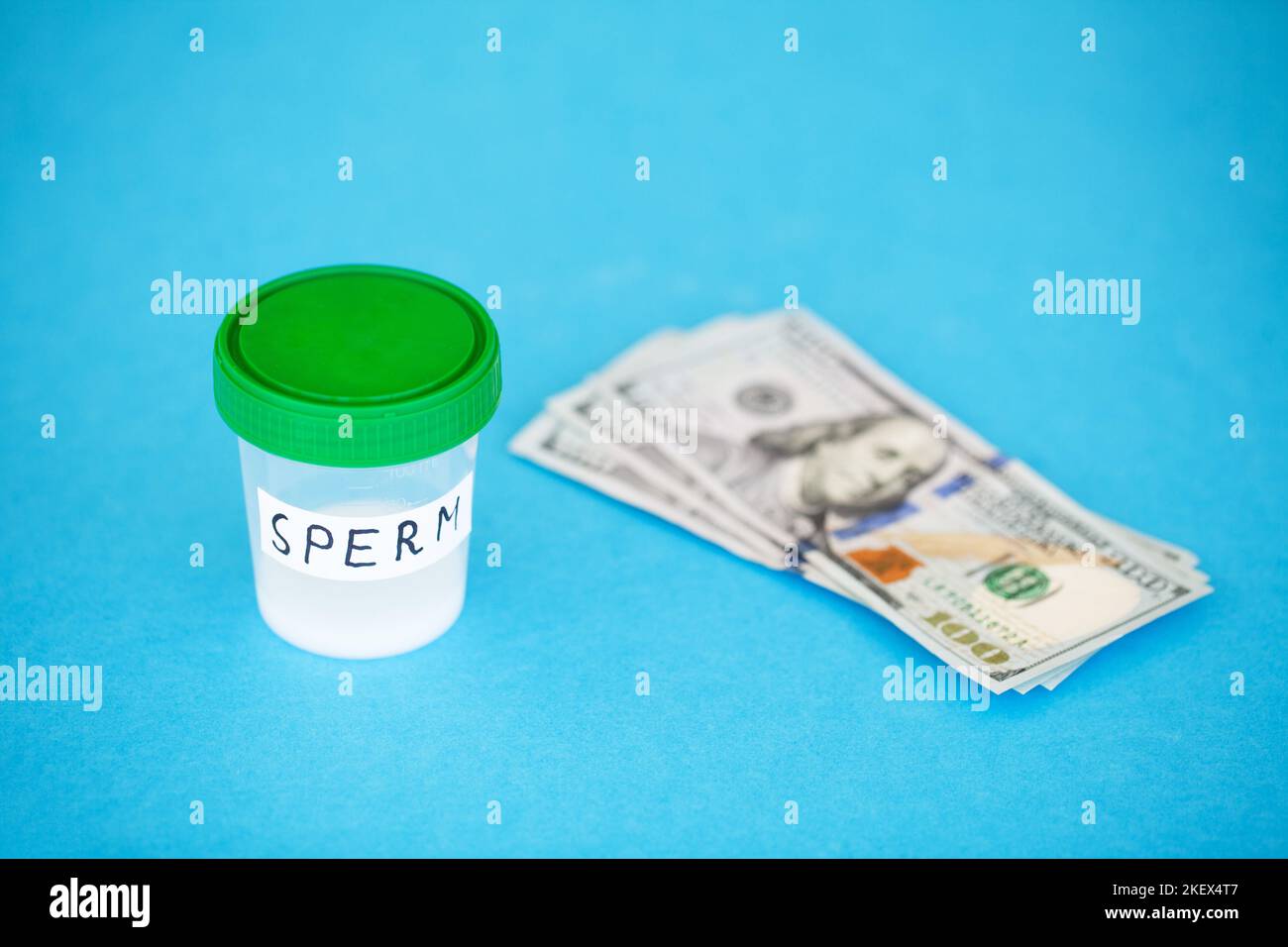 Health. Sample sperm. Donor Sperm Close Concept of Bank Sperm. Sperm on