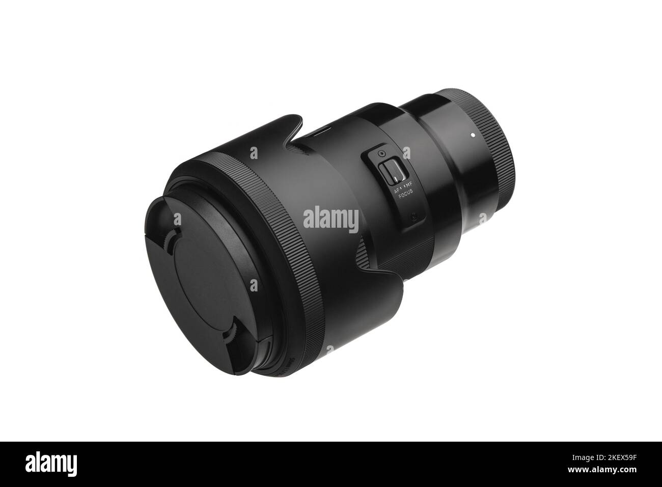 Modern lens with a focal length of 50 mm and aperture f 1.4 isolate on