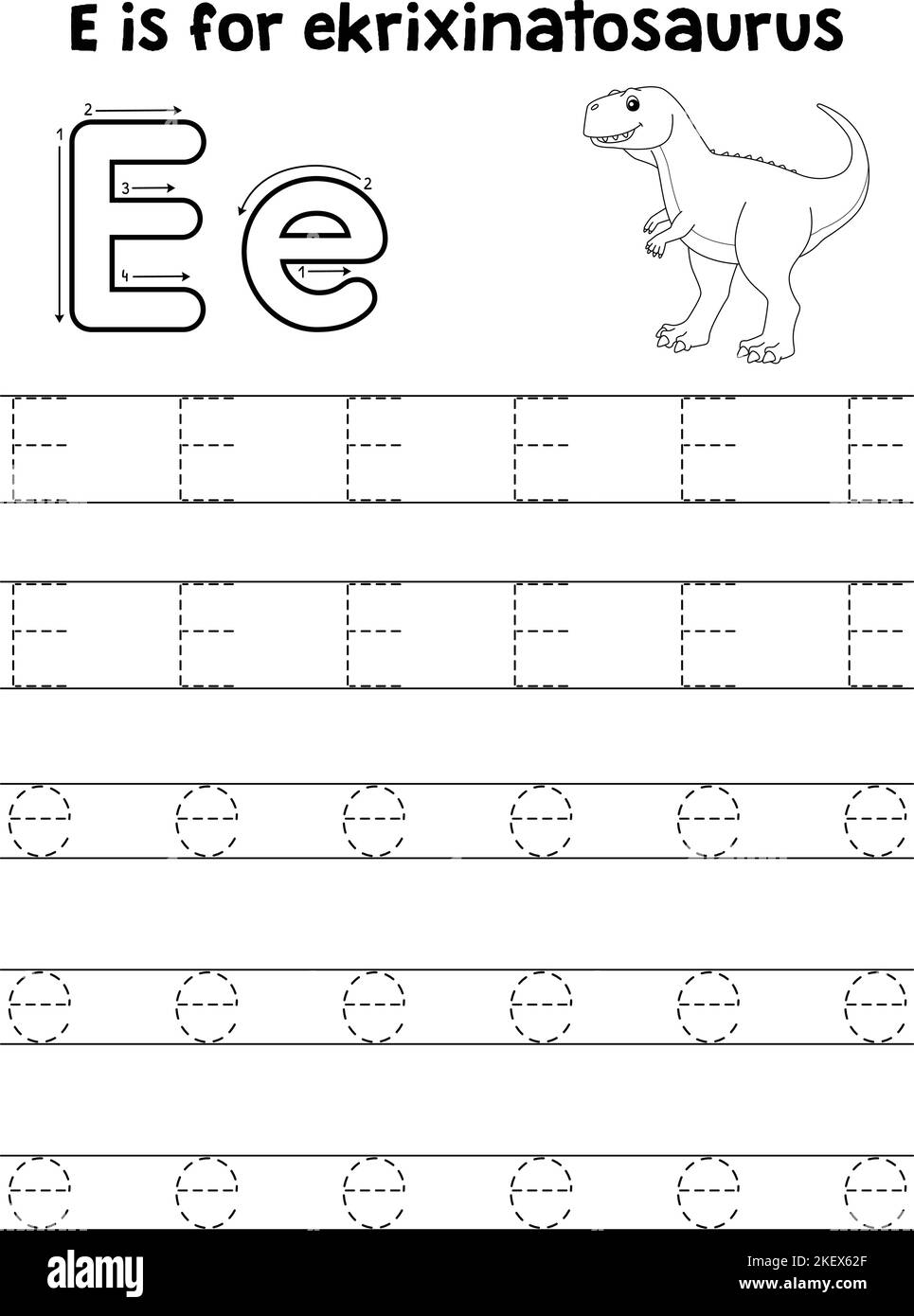 Ekrixinatosaurus Tracing Letter ABC Coloring E Stock Vector Image Art ekrixinatosaurus-tracing-letter-abc-coloring-e-stock-vector-image-art