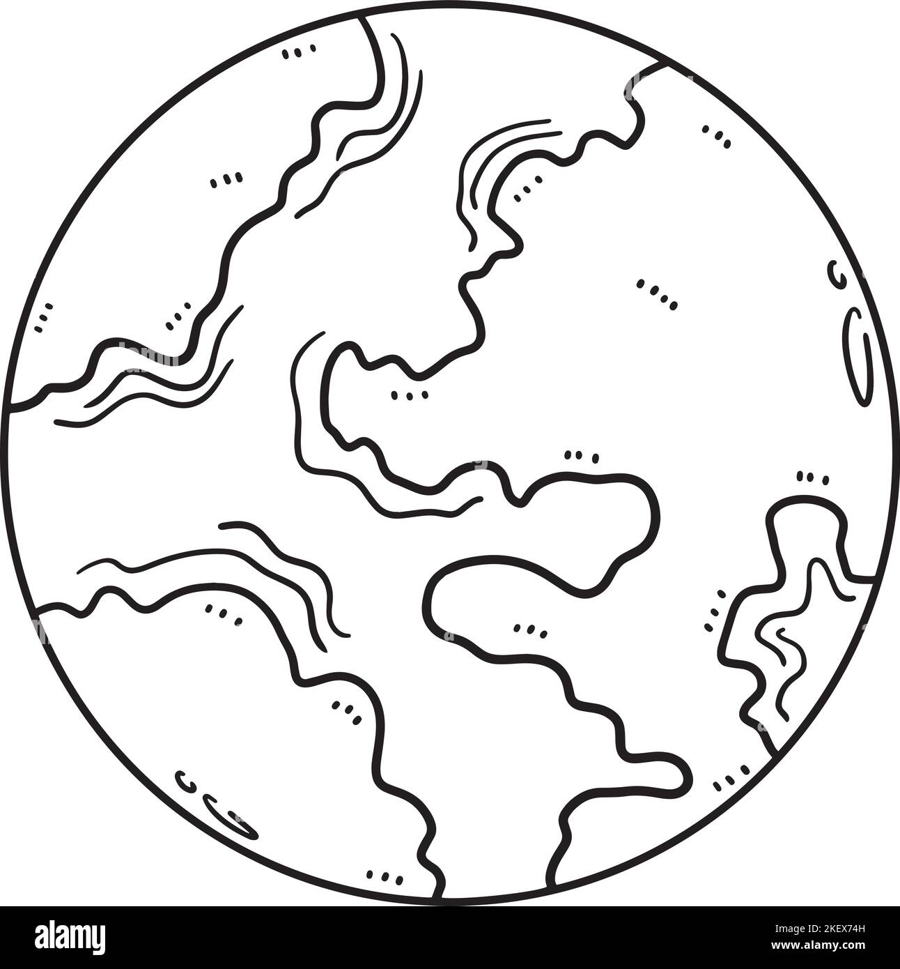 Earth Day Isolated Coloring Page for Kids Stock Vector