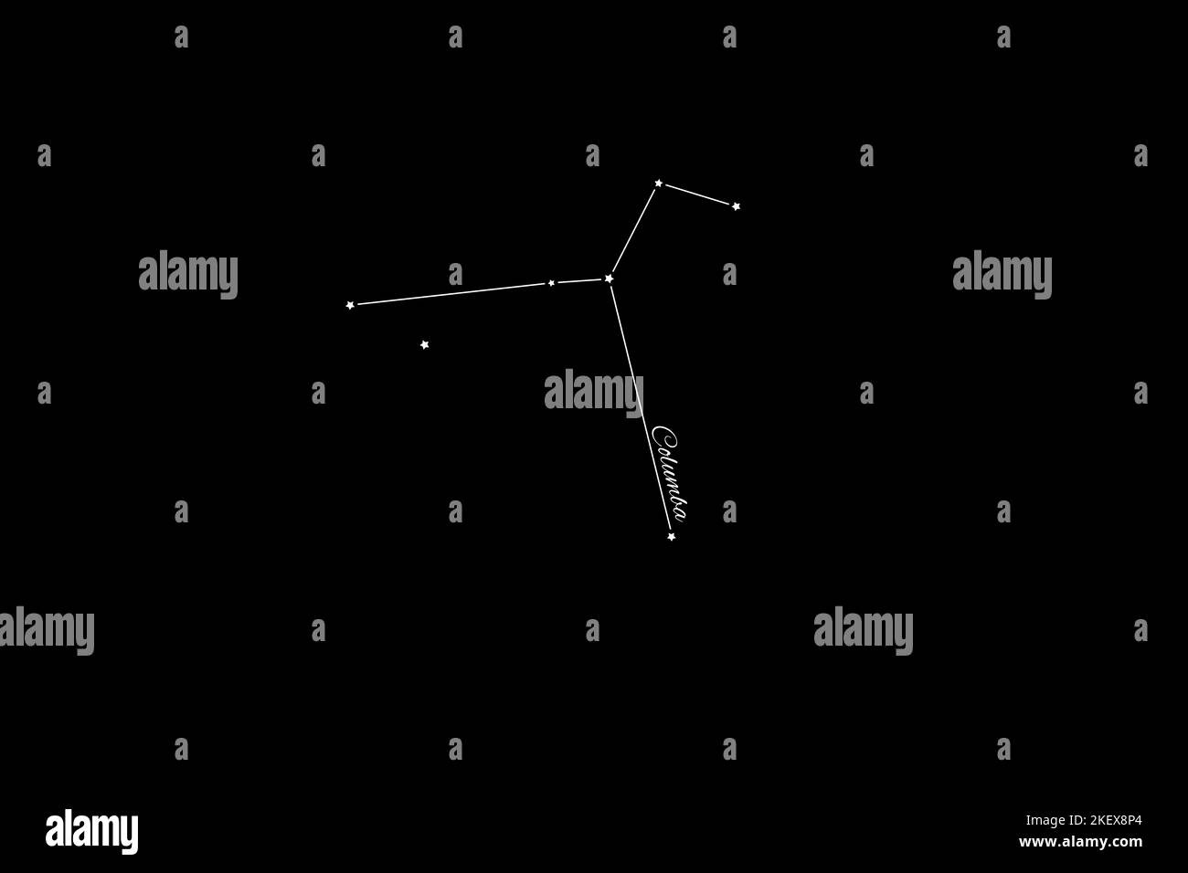 Columba constellation, Cluster of stars, Dove constellation Stock Photo