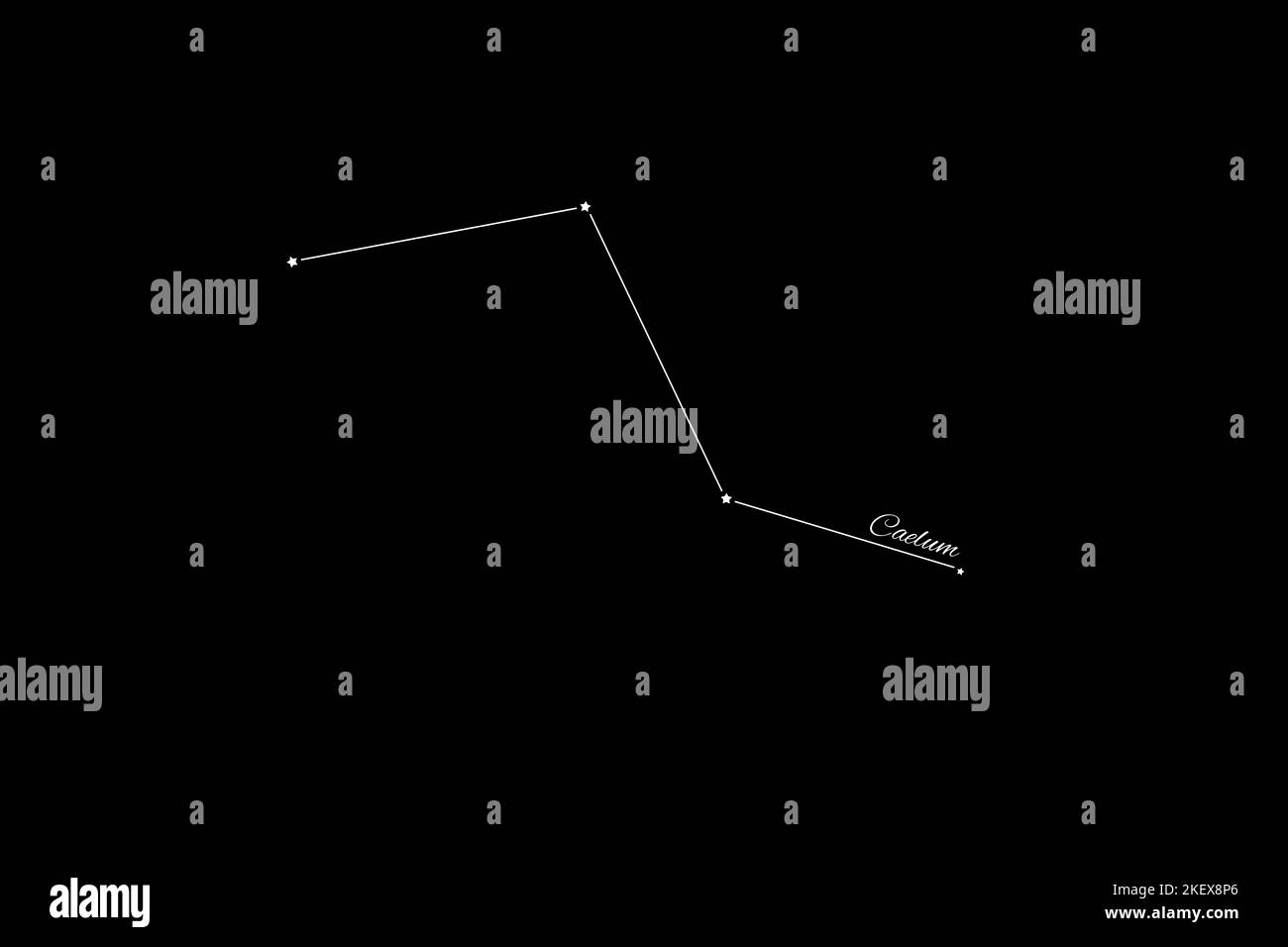 Caelum constellation, Cluster of stars, Chisel constellation Stock ...