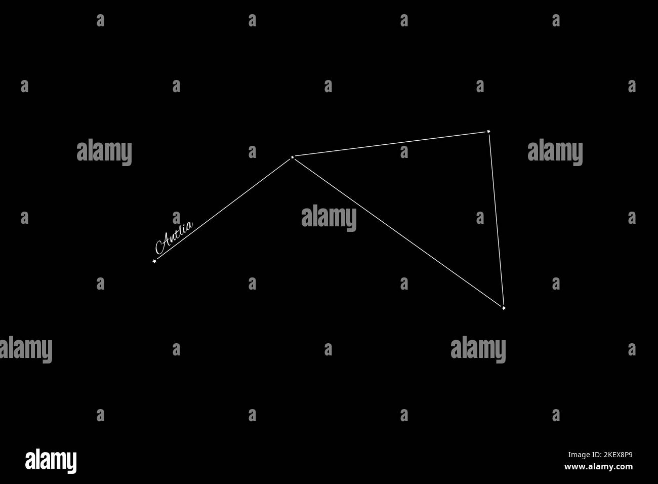 Antlia constellation, Cluster of stars, Pump constellation Stock Photo