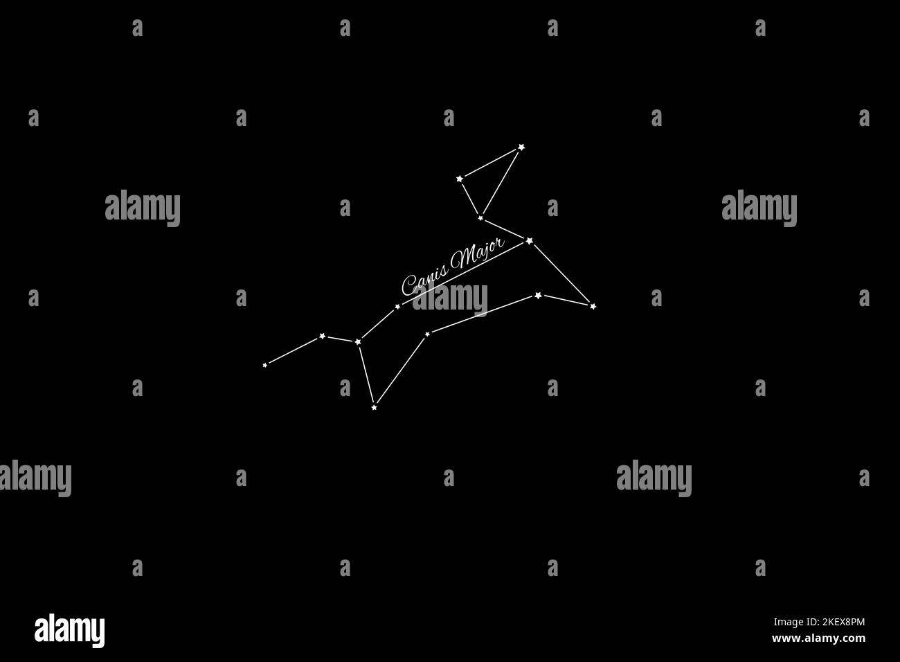 Canis Major constellation, Cluster of stars, Greater Dog constellation Stock Photo