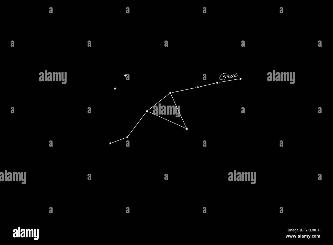 Grus constellation, Cluster of stars, Crane constellation Stock Photo