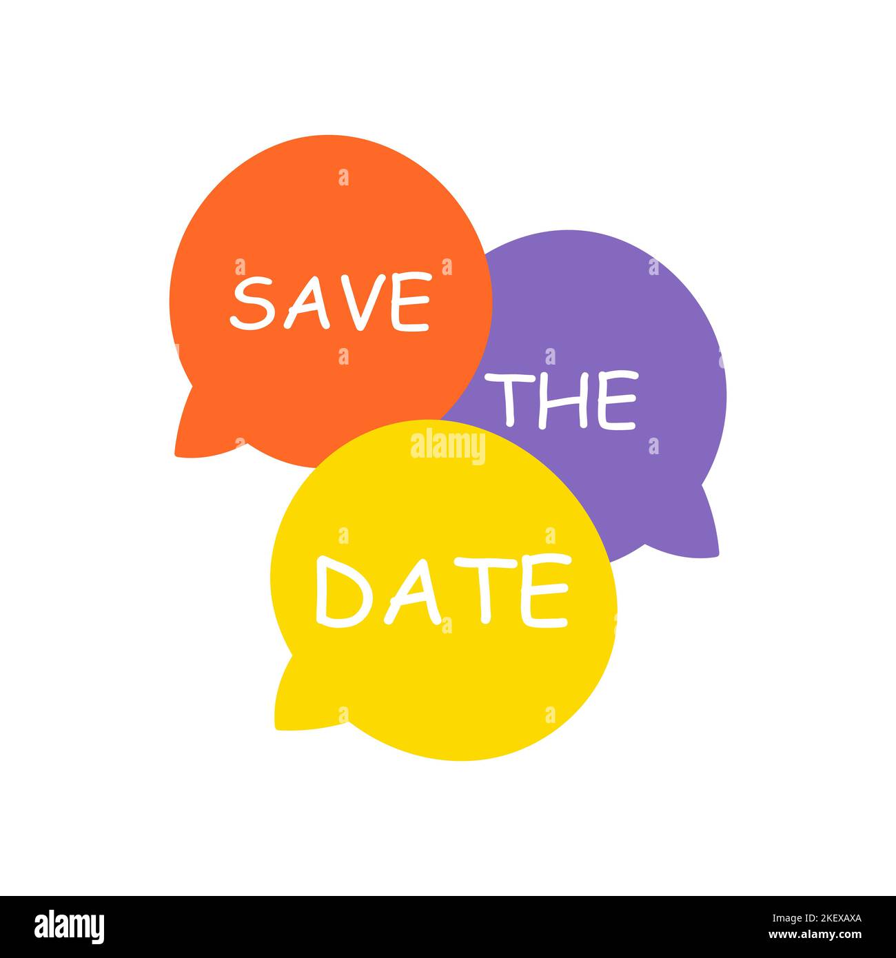 SAve the date. New bubble with three circles Stock Vector