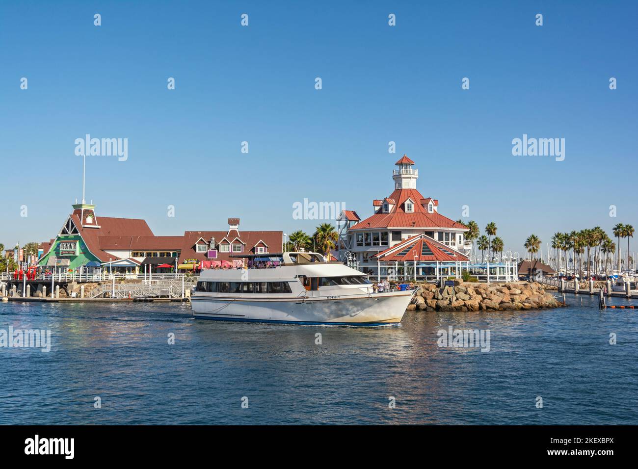 California, Long Beach, harbor cruise boat, Shoreline Village Stock Photo