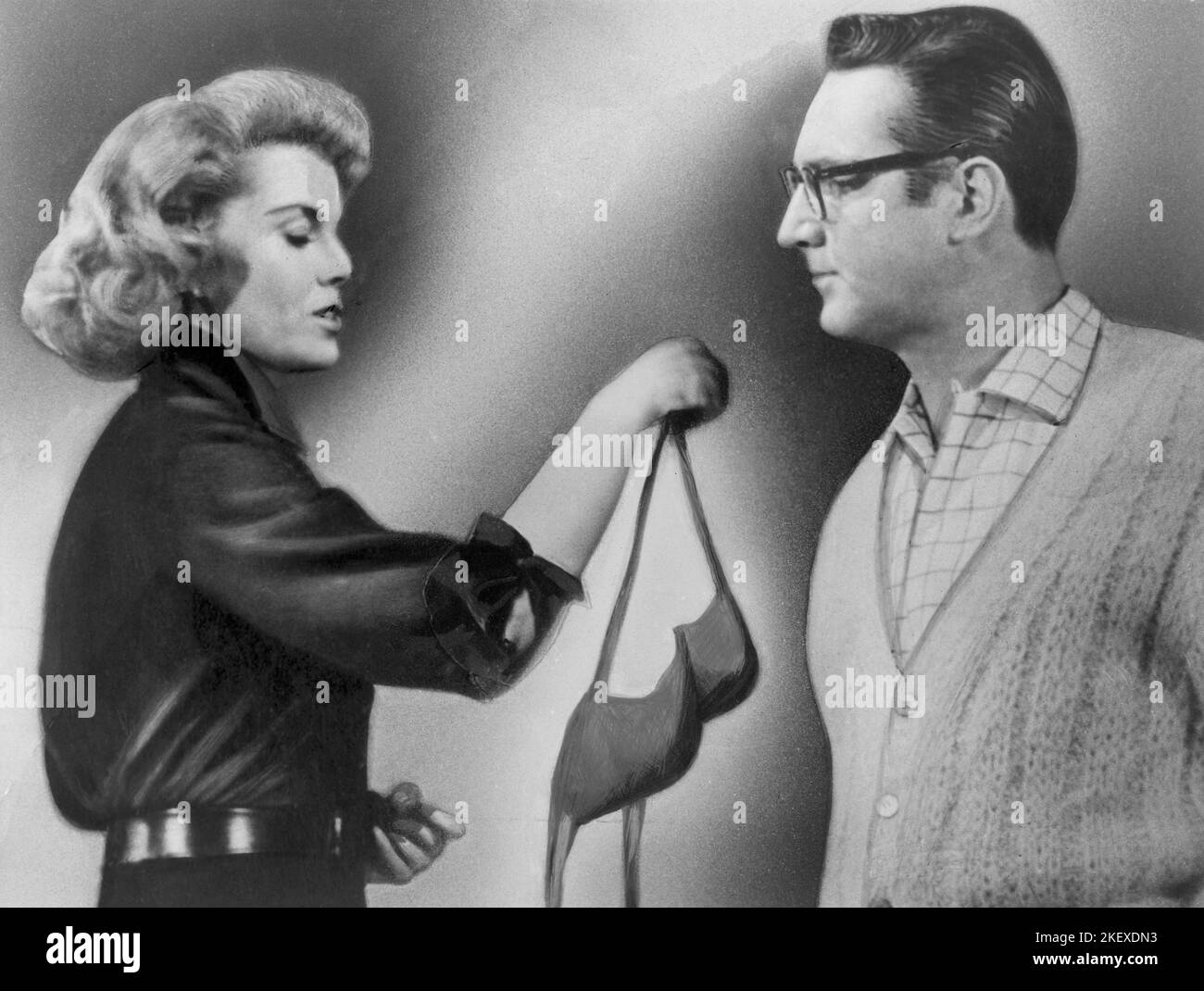 Jayne Meadows, Steve Allen, on-set of the Film, 'College Confidential', Universal Pictures, 1960 Stock Photo