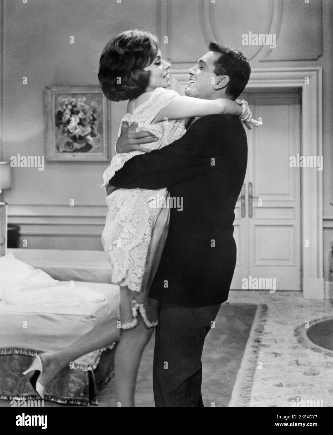 Gina Lollabrigida, Rock Hudson, on-set of the Film, 'Come September', Universal Pictures, 1961 Stock Photo