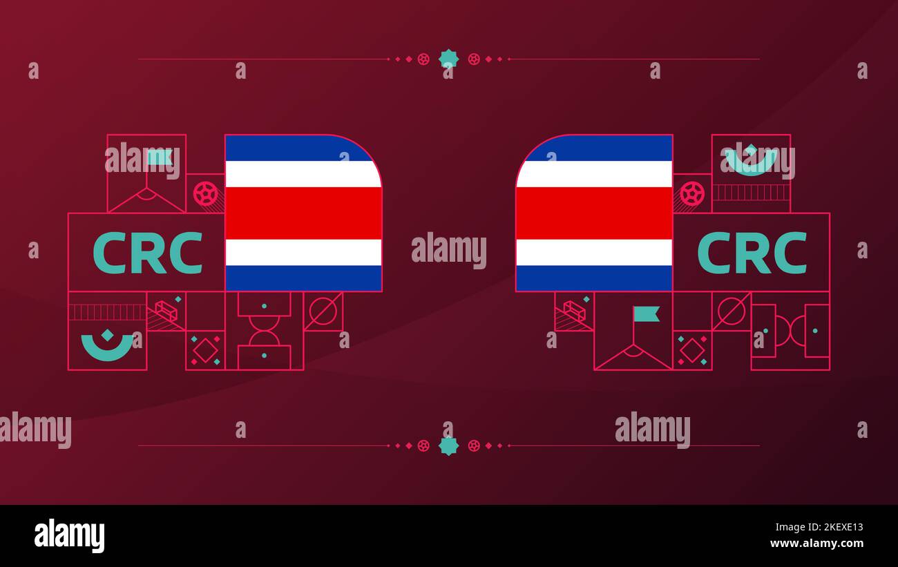 costa rica flag for 2022 football cup tournament. isolated National