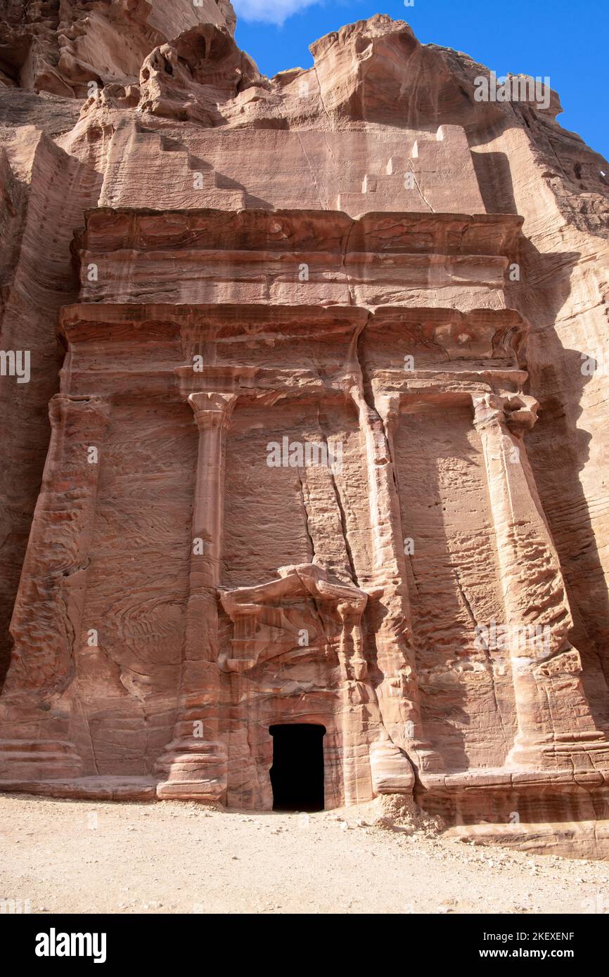 Nabataean tomb Petra Jordan Stock Photo