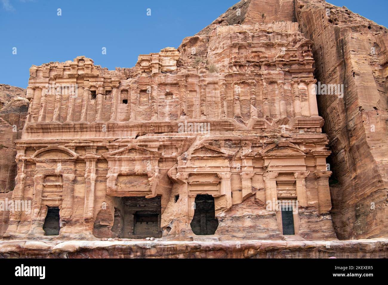 Damaged Corinthian Royal tomb Petra Jordan Stock Photo - Alamy
