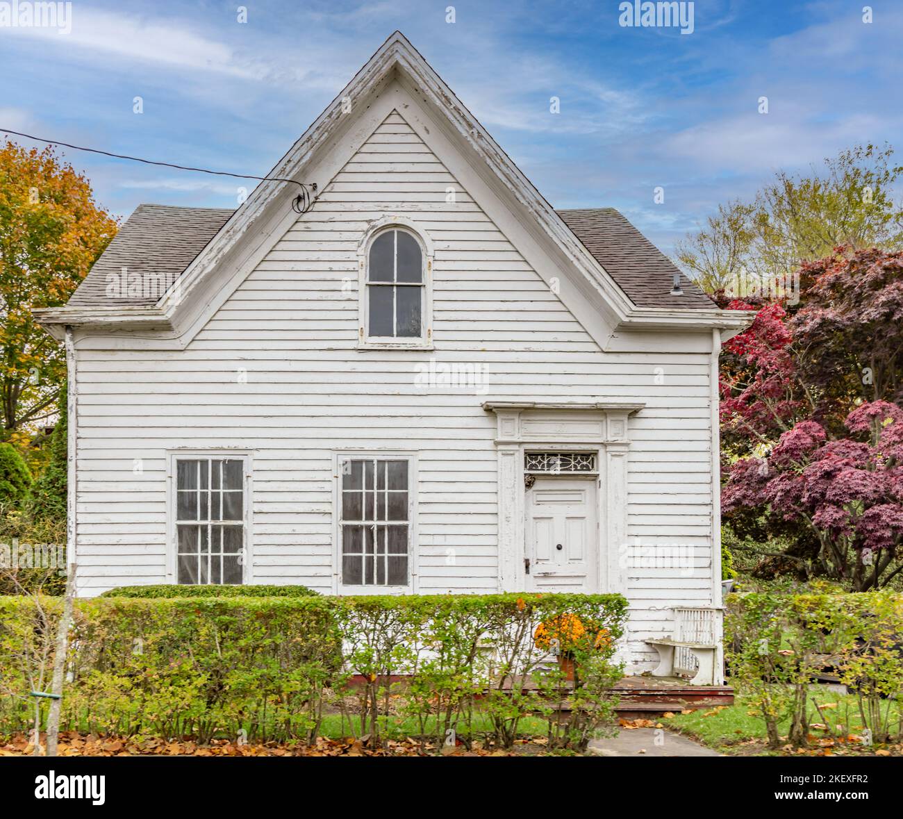 Front facade of an old home located at 121 main street, sag harbor, ny Stock Photo