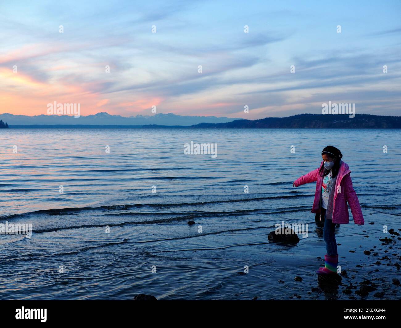 Sunset at Steilacoom Stock Photo Alamy