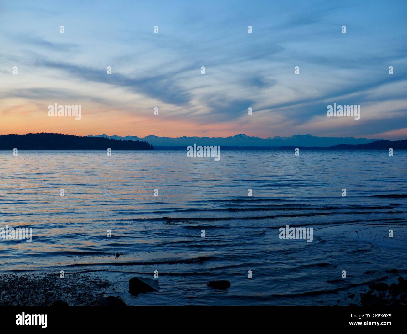 Sunset at Steilacoom Stock Photo Alamy