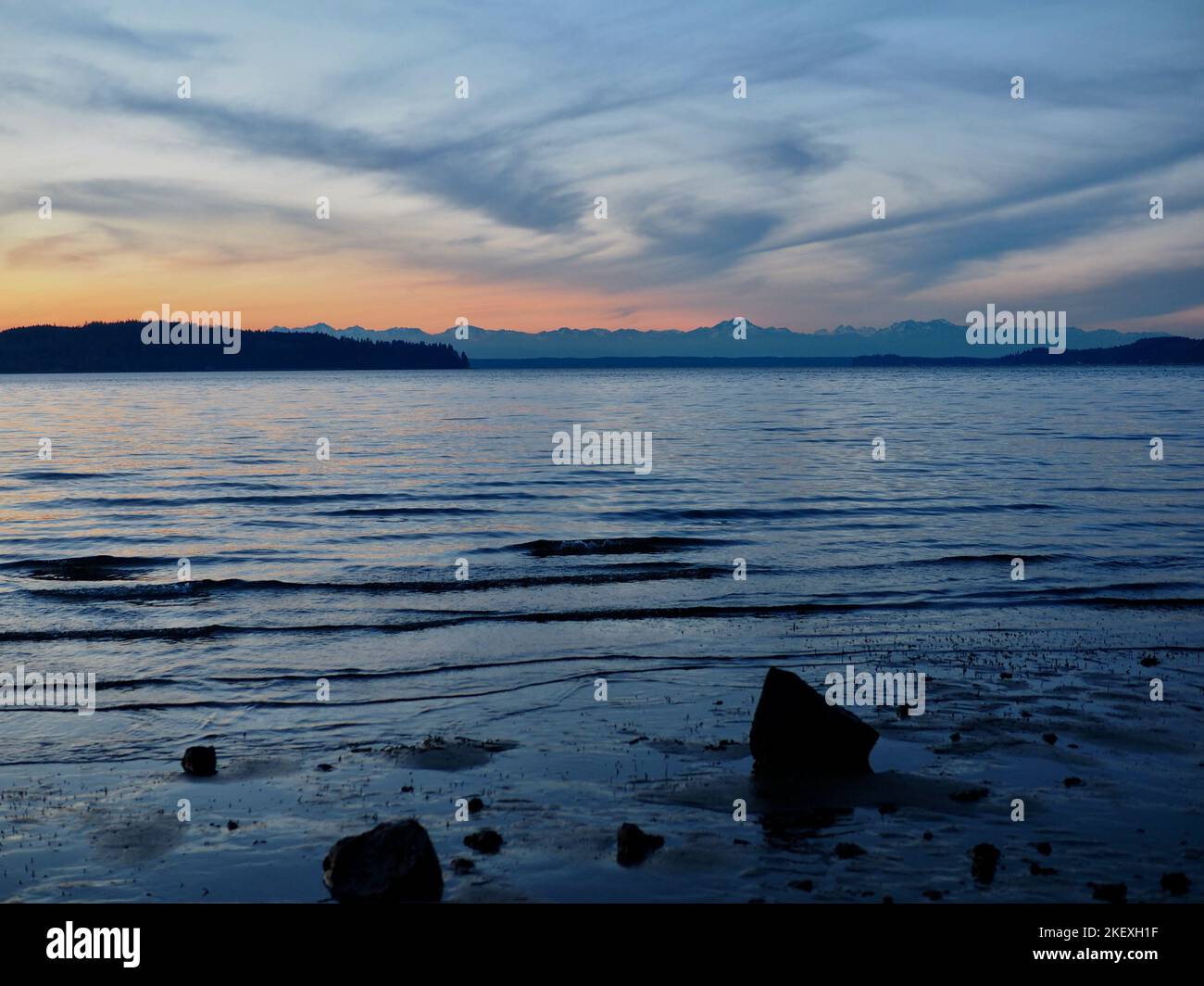 Sunset at Steilacoom Stock Photo Alamy