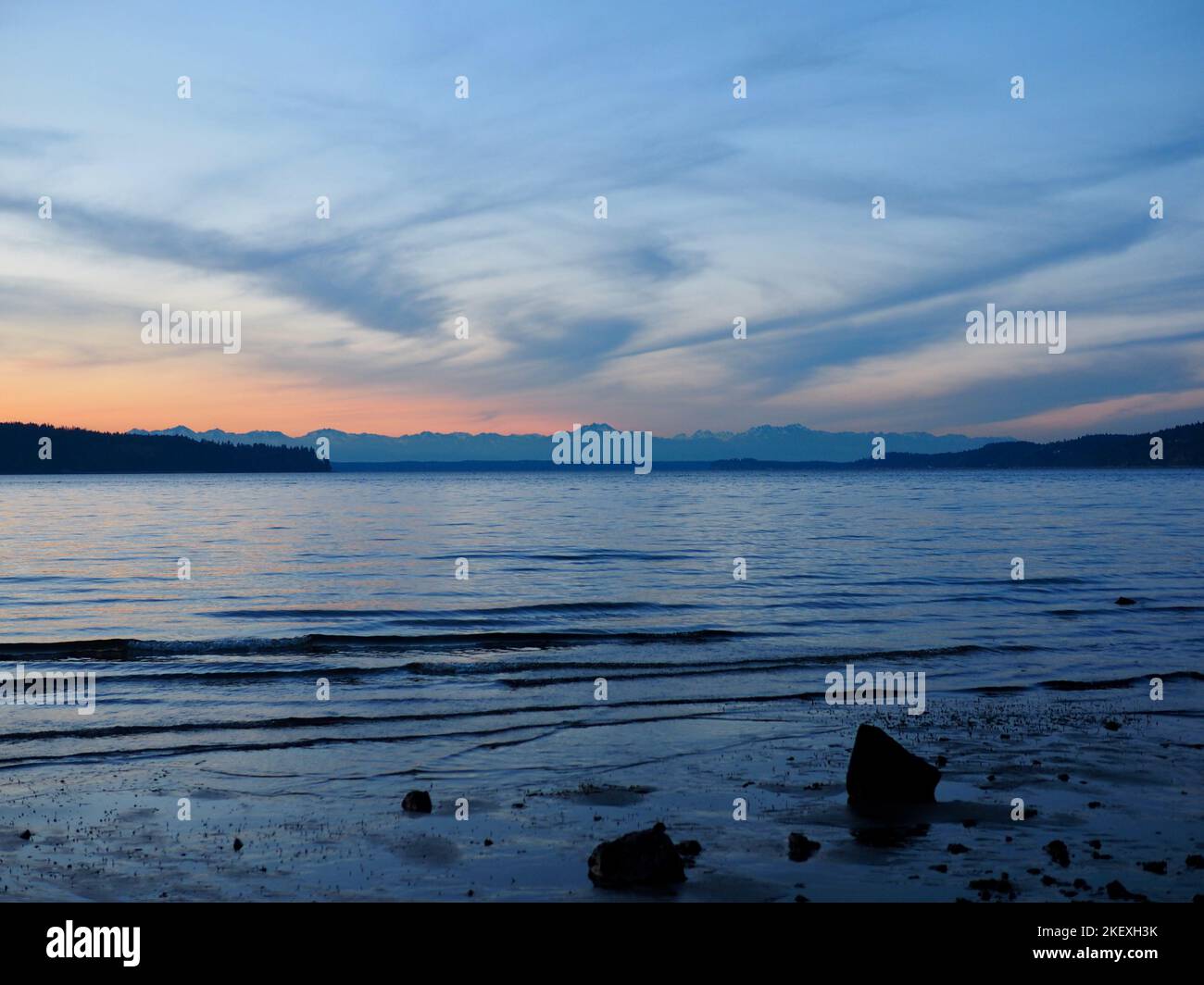 Sunset at Steilacoom Stock Photo Alamy