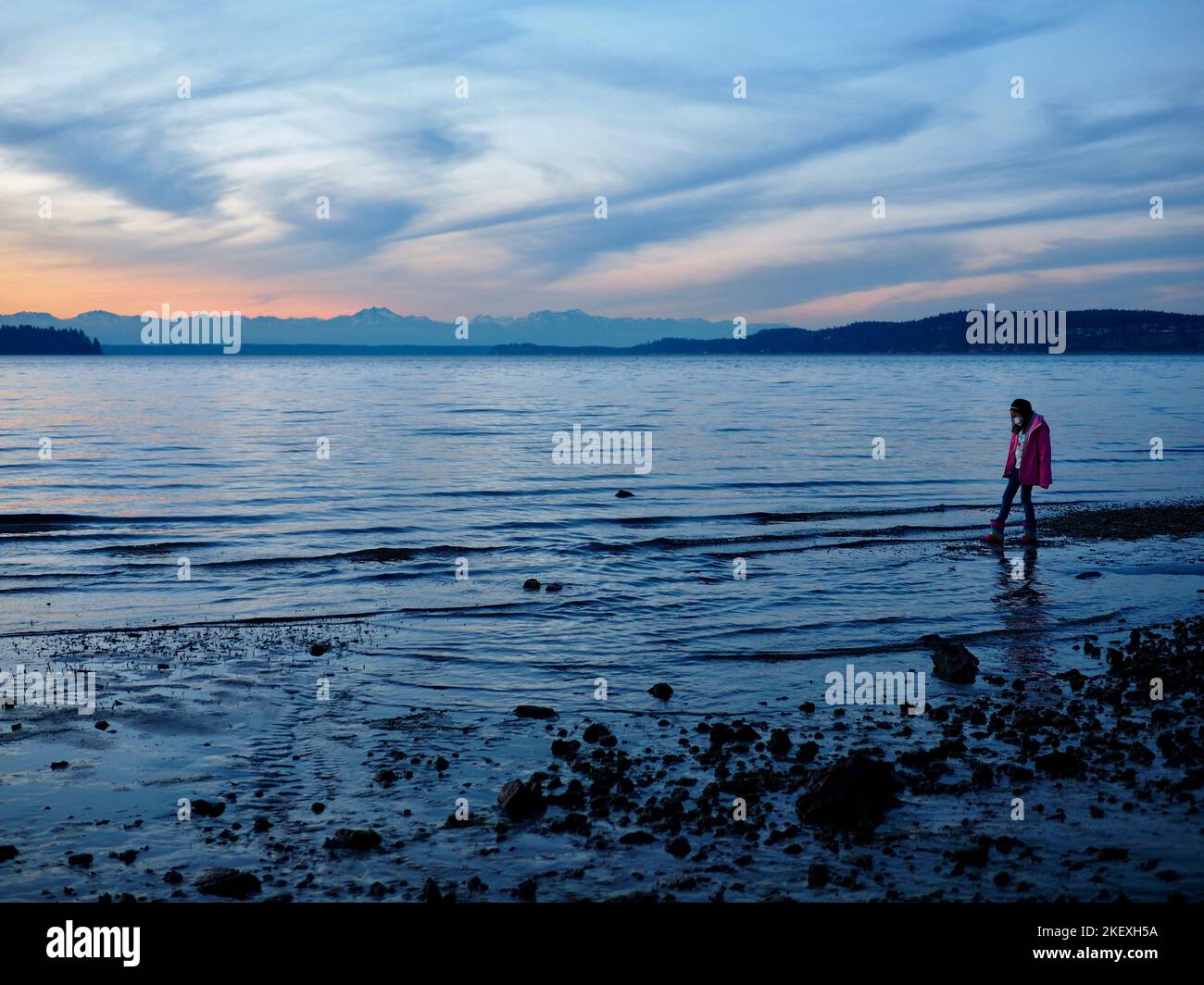 Sunset at Steilacoom Stock Photo Alamy