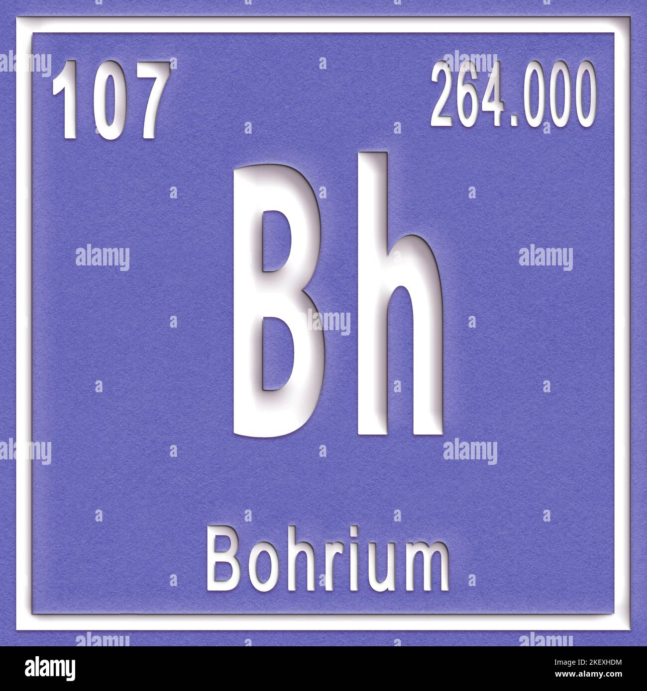Bohrium chemical element, Sign with atomic number and atomic weight ...