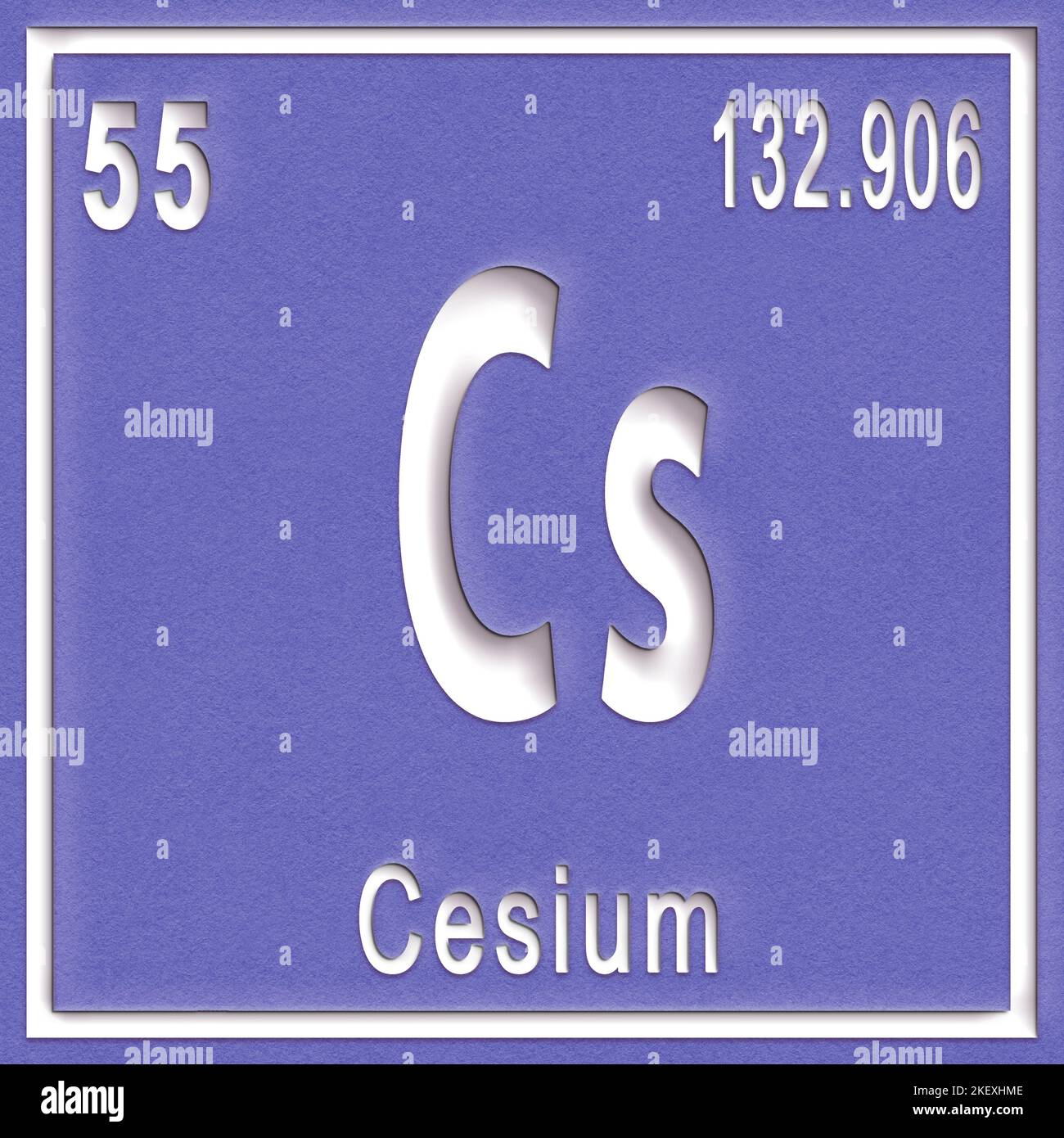 Cesium chemical element, Sign with atomic number and atomic weight ...