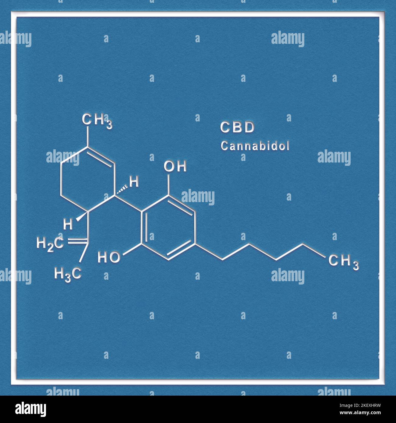 CBD Cannabidiol Structural Chemical Formula On A White Background Stock ...