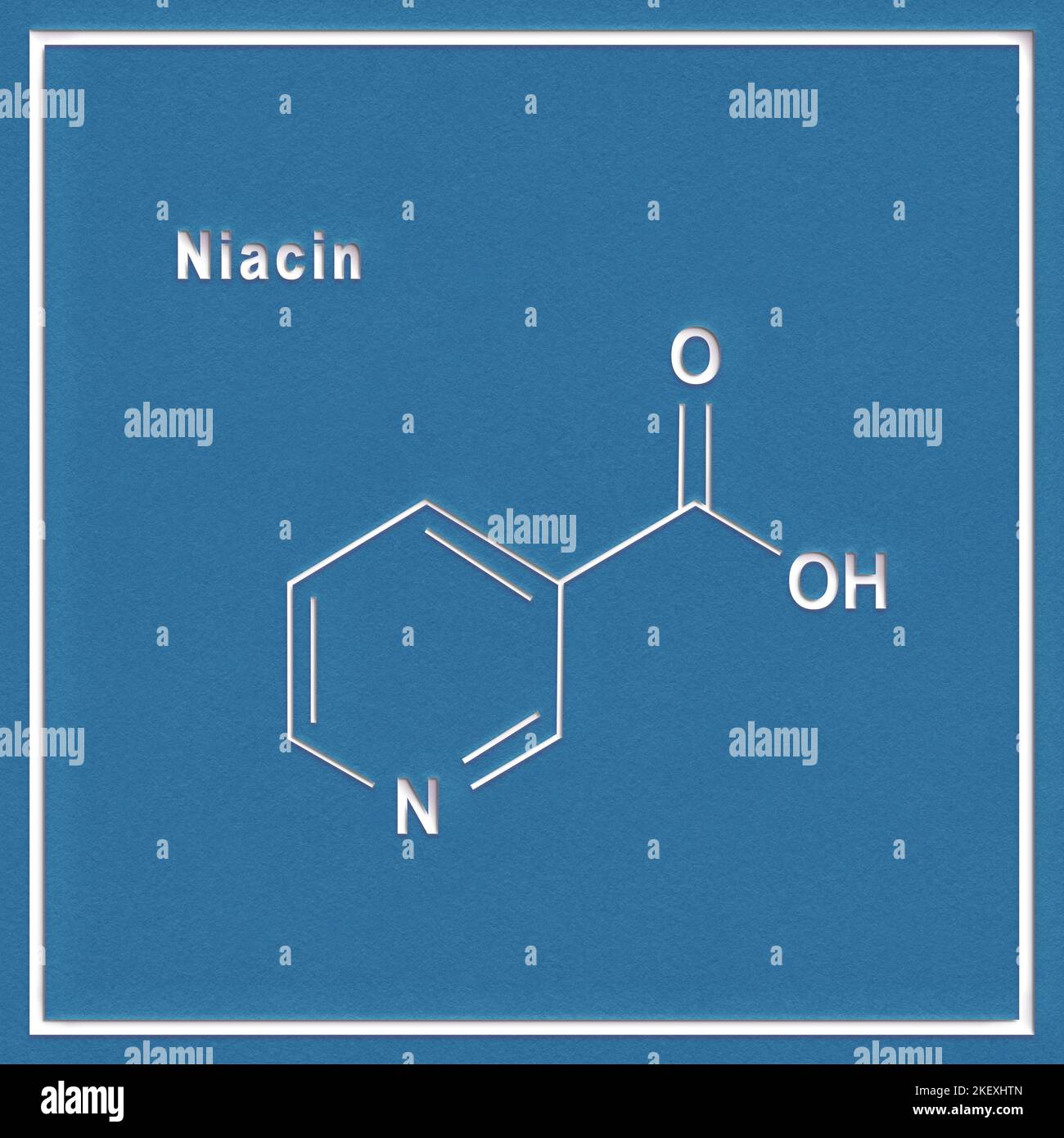 Niacin (nicotinic acid) molecule, vitamin B3 Structural chemical
