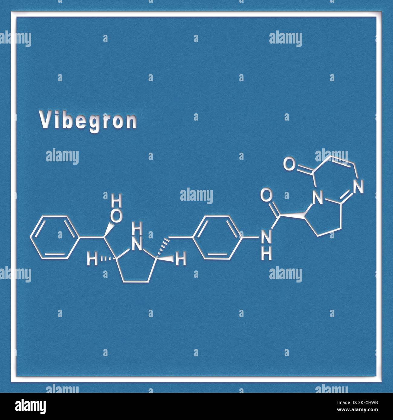 Vibegron drug, Structural chemical formula on a white background Stock ...