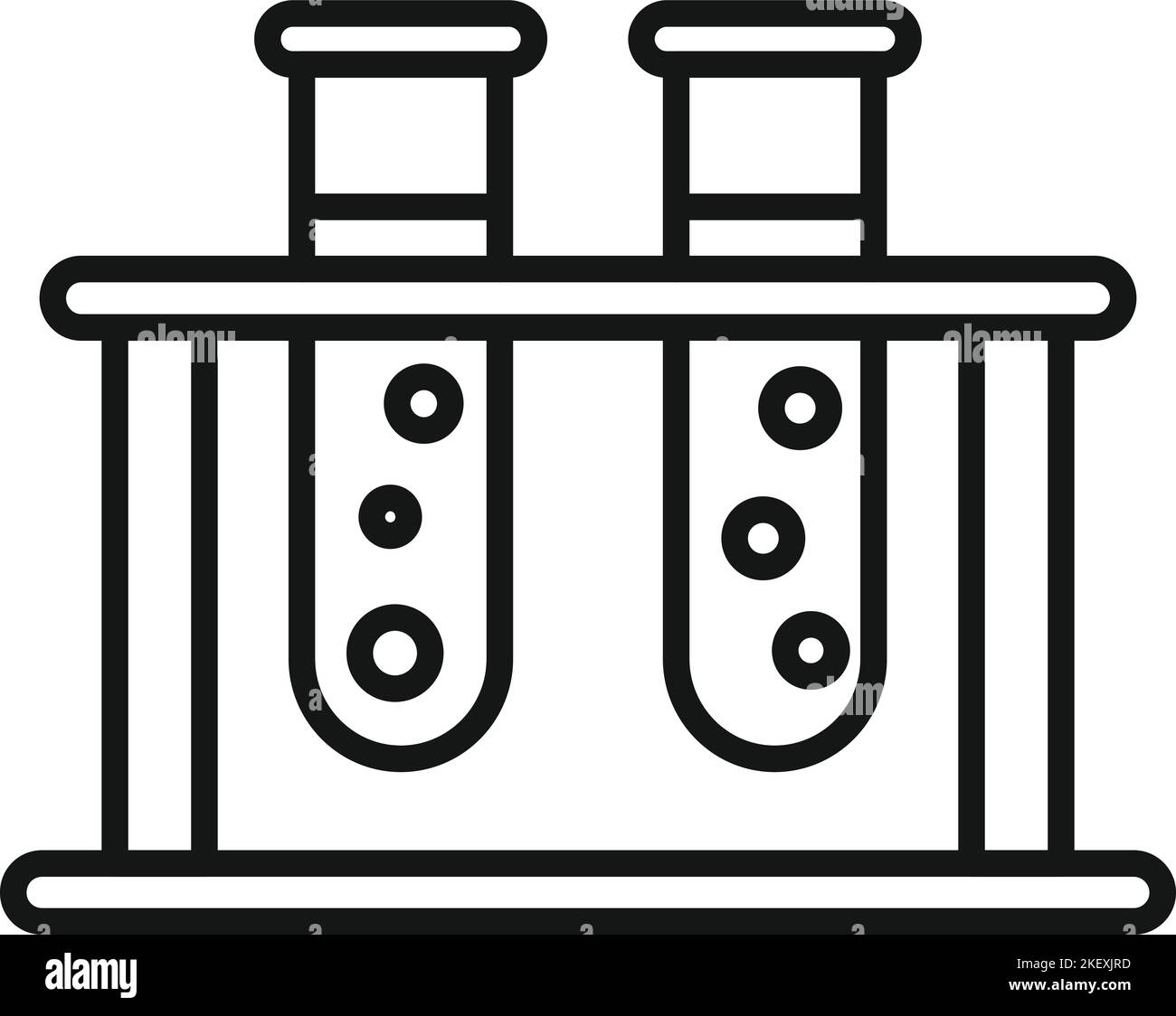 Test tube stand icon outline vector. Customer feedback. Good client Stock Vector