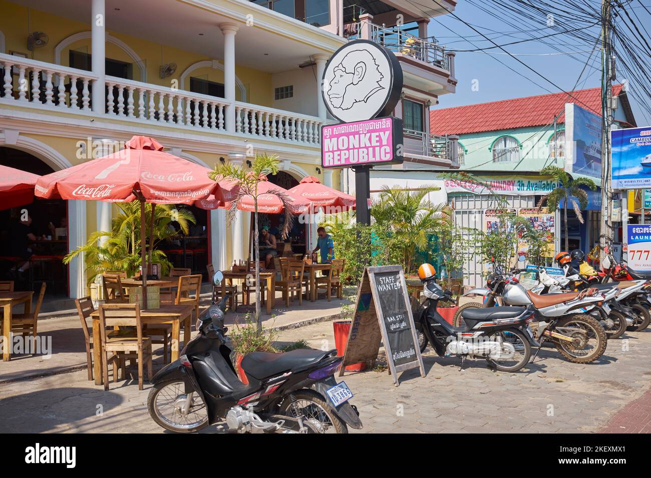 Monkey Republic Bar Restaurant Sihanoukville Cambodia Stock Photo