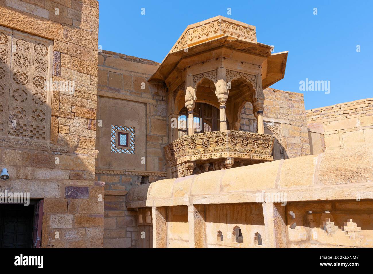 Sandstone made beautiful balcony, jharokha, stone window and exterior
