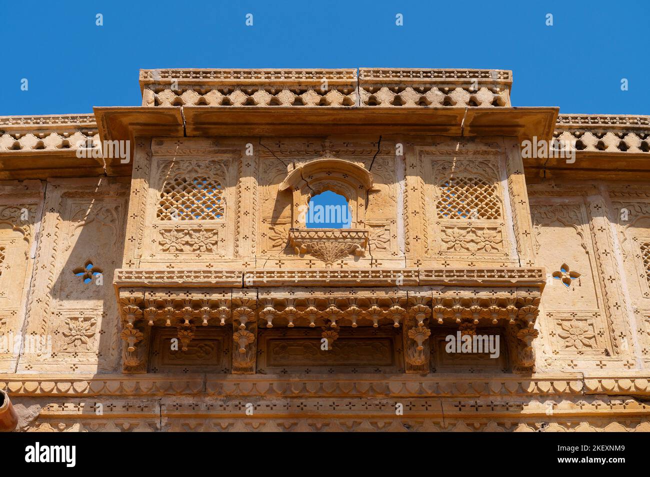 Sandstone made beautiful balcony, jharokha, stone window and exterior