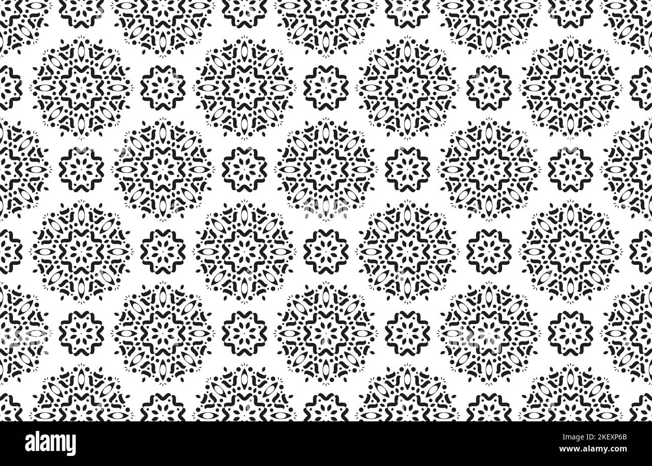 Flat mandala seamless pattern template Stock Vector