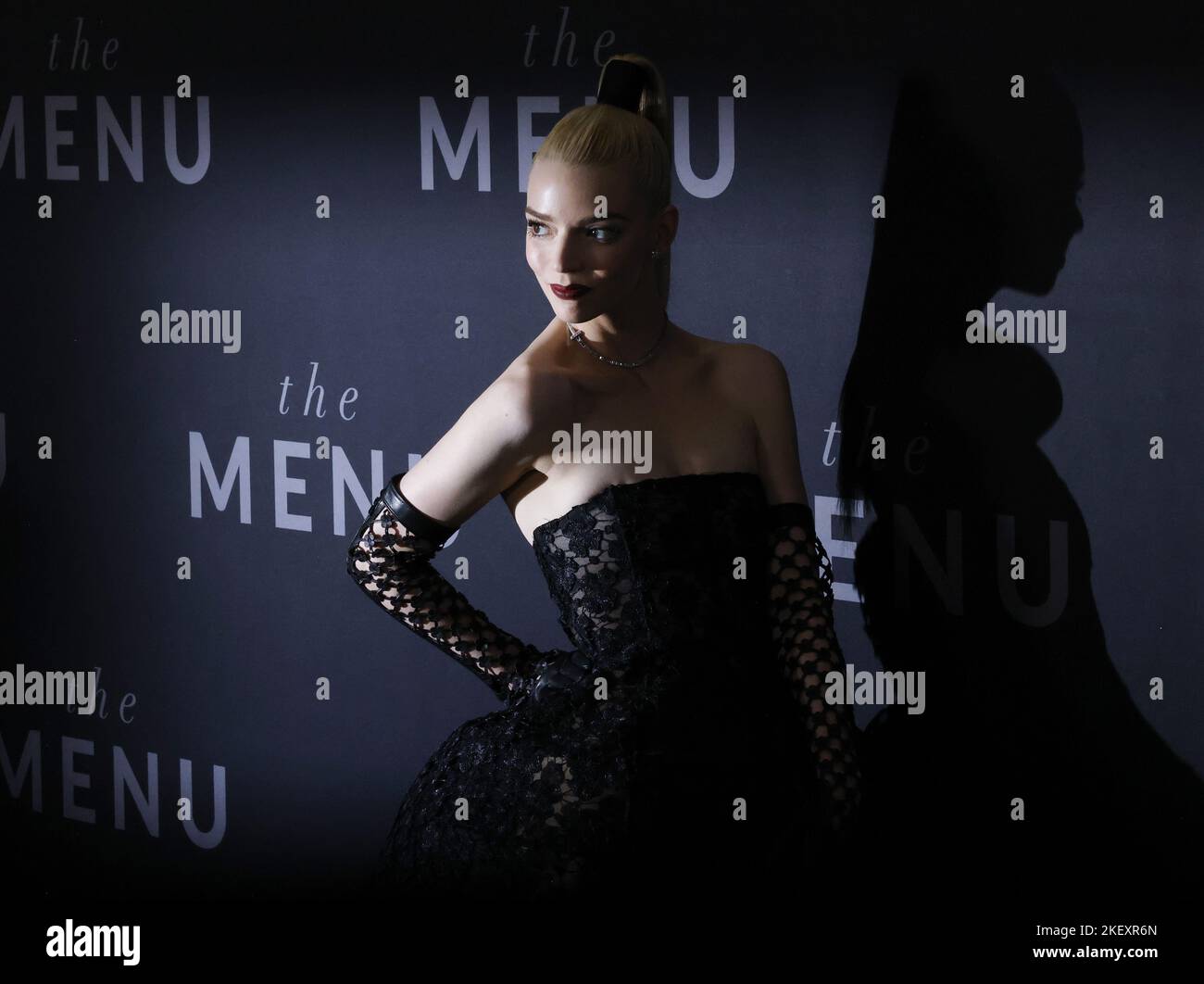 New York, United States. 14th Nov, 2022. Anya Taylor-Joy arrives on the red carpet at 'The Menu' New York Premiere at AMC Lincoln Square Theater on Monday, November 14, 2022 in New York City. Photo by John Angelillo/UPI Credit: UPI/Alamy Live News Stock Photo